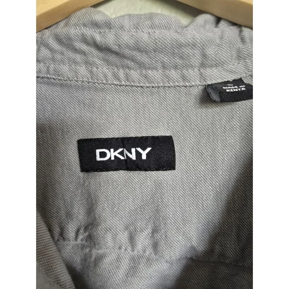 DKNY Gray Long Sleeve Button Down Shirt Casual Menswear - Picture 3 of 14